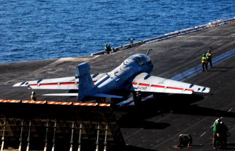 US Navy 100105-N-3038W-020 An EA-6B Prowler assigned to the Black Ravens of Tactical Electronic Attack Squadron (VAQ) 135 prepares to launch from the aircraft carrier USS Nimitz (CVN 68)