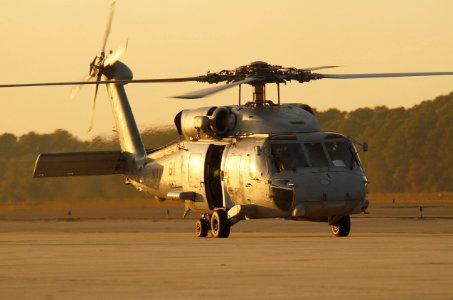 US Navy 100113-N-8590G-007 An SH-60 Sea Hawk helicopter assigned to Anti-Submarine Squadron (HS) 7 lifts off from Naval Air Station Jacksonville to embark aboard the aircraft carrier USS Carl Vinson (CVN 70) en route to Haiti