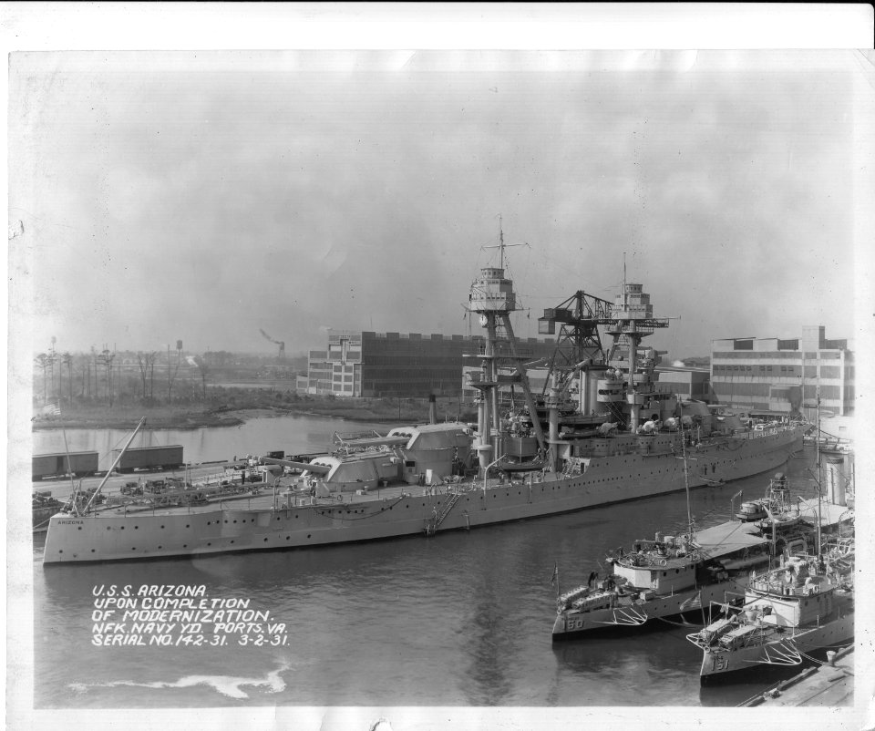 USS Arizona after 1931 modernization NARA 19-LC-19B-1