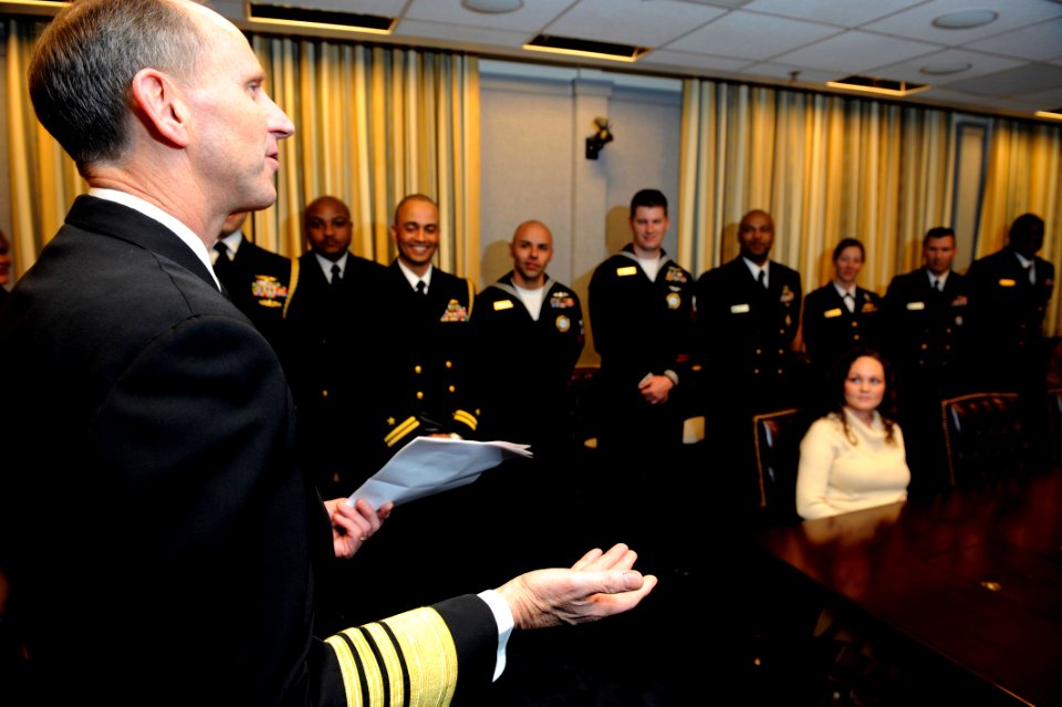 US Navy 100112-N-0555B-751 Vice Chief of Naval Operations (VCNO) Adm. Jonathan W. Greenert addresses the 2009 Navy Recruiters of the Year at the Pentagon
