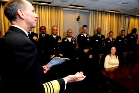 US Navy 100112-N-0555B-751 Vice Chief of Naval Operations (VCNO) Adm. Jonathan W. Greenert addresses the 2009 Navy Recruiters of the Year at the Pentagon