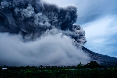 Eruption smoke house photo