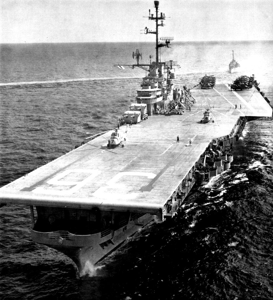 USS Antietam (CVS-36) at sea in 1956