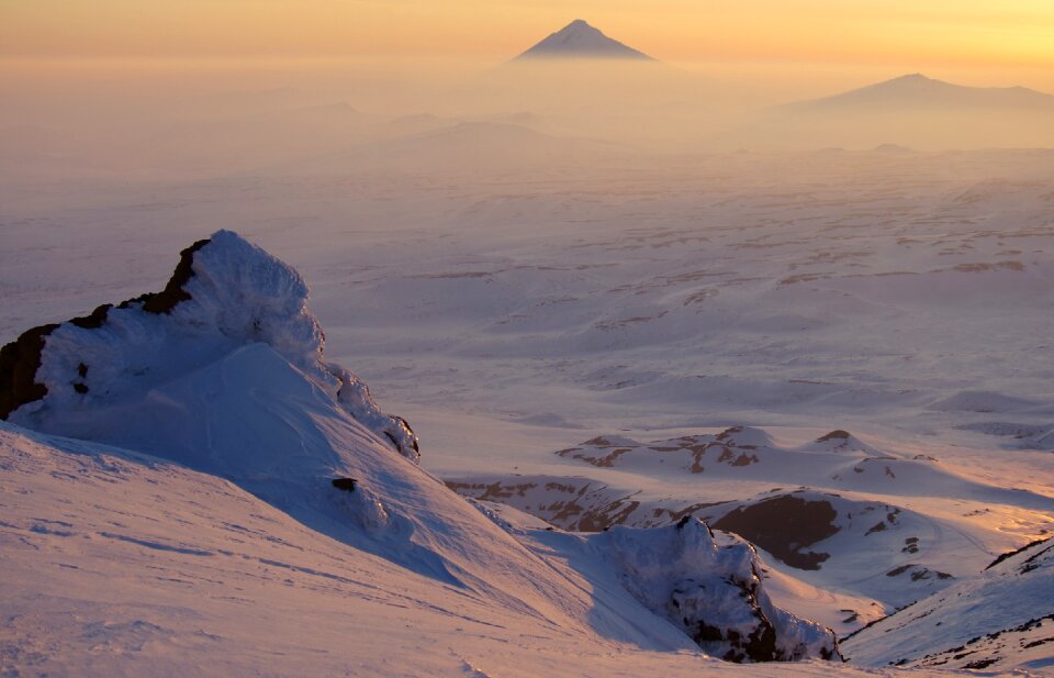 Mountains fog clouds photo