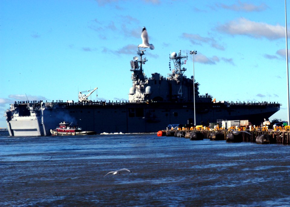 US Navy 100118-N-6764G-102 The amphibious assault ship USS Nassau (LHA 4) deploys as part of the Nassau Amphibious Ready Group to support maritime security operations and theater security cooperation efforts in the U.S. 5th and