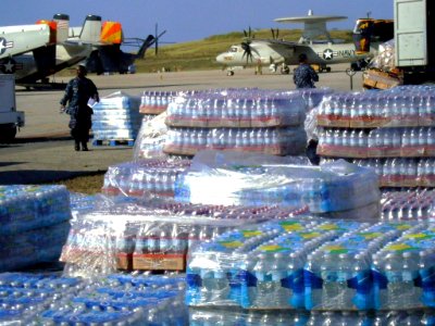 US Navy 100119-N-0000X-003 Chief Logistics Specialist Will Harvey inventories supplies on the flight line at Guantanamo Bay, Cuba photo