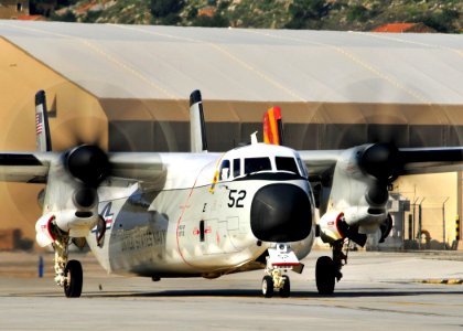 US Navy 100120-N-0780F-004 A C-2A Greyhound assigned to the Rawhides of Fleet Logisitics Support Squadron (VRC) 40 taxis for take-off
