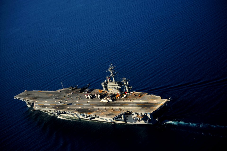 US Navy 100121-N-2953W-626 USS Carl Vinson (CVN 70) operates off the coast of Haiti