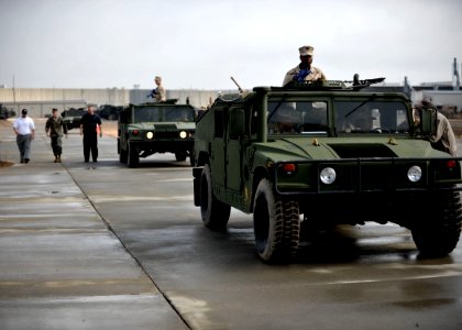 US Navy 100121-N-6889J-010 Seabees assigned to Naval Mobile Construction Battalion (NMCB) 133 conduct five-meter and twenty-five-meter checks around their vehicles at Naval Construction Battalion Center Gulfport, Miss