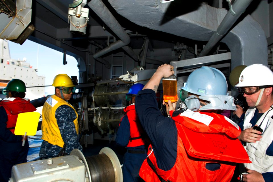 USS America's first underway replenishment 141001-N-YB590-193