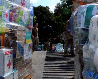 US Navy 100127-N-1831S-097 U.S. Navy Sailors assigned to Beach Master Unit (BMU) 2, and Mexican navy sailors transport baby supplies to the Killick Haitian Coast Guard Base