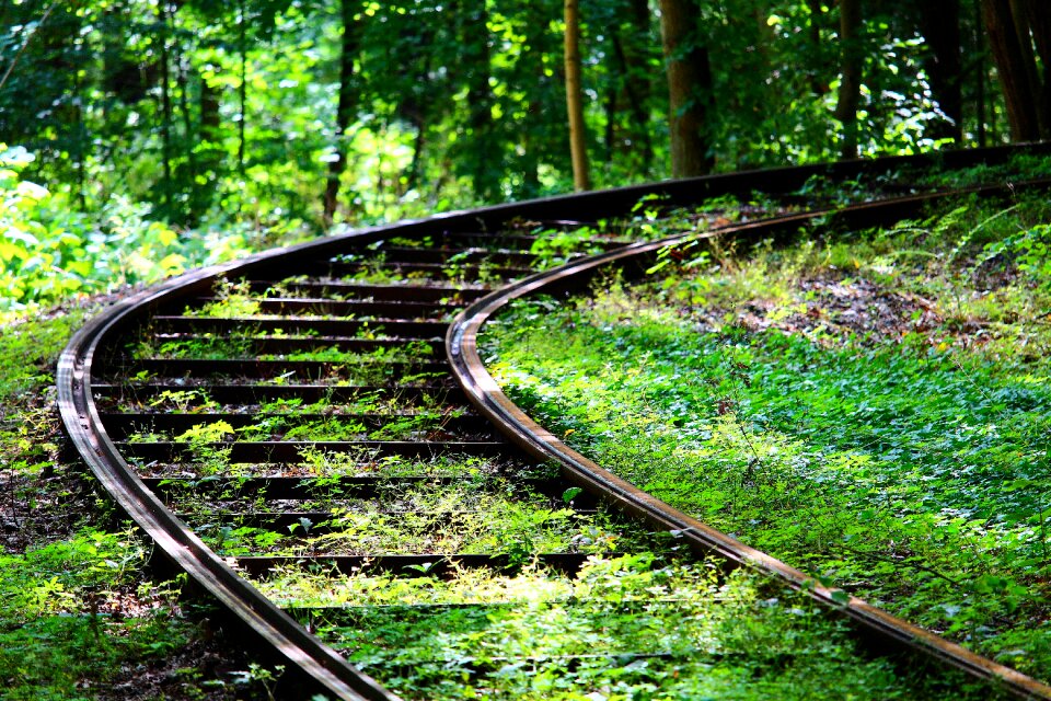 Railroad tracks railway train photo