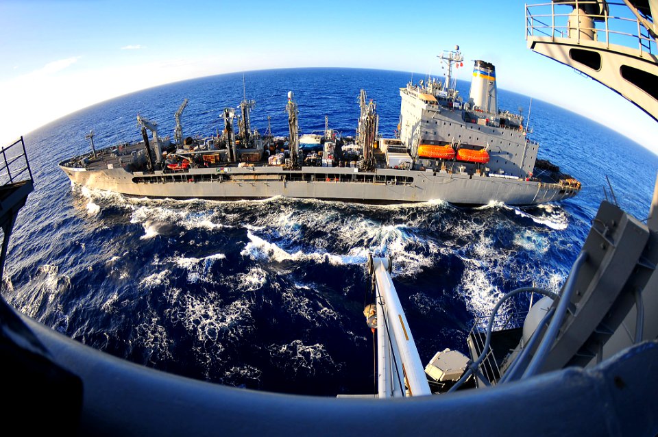 US Navy 100127-N-4774B-063 The fleet replenishment oiler USNS Big Horn (T-AO 198) pulls alongside the Nimitz-class aircraft carrier USS Carl Vinson (CVN 70) during a connected replenishment