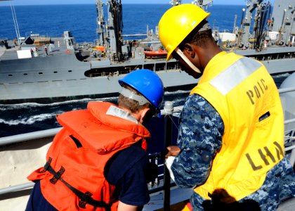 USS America's first underway replenishment 141001-N-CC789-153