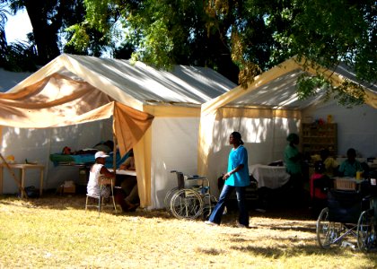 US Navy 100127-N-0924R-009 Doctors and nurses at Hospital Cardinal Leger reat patients in need of medical care