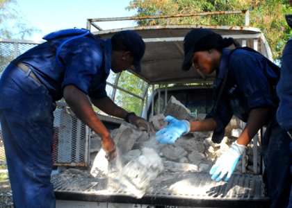 US Navy 100128-N-1092P-316 Sailors clear rubble in Grand Goave, Haiti