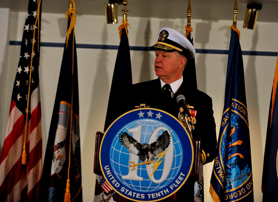 US Navy 100129-N-8273J-019 Chief of Naval Operations (CNO) Adm. Gary Roughead is the keynote speaker at the commissioning ceremony for U.S. Fleet Cyber Command at Ft. George G. Meade, Md