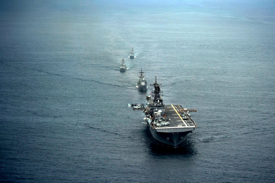 USS America passing exercise 140903-N-MZ309-1087