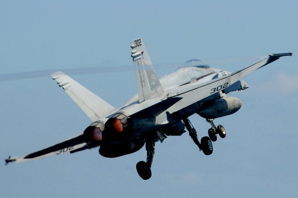 US Navy 100206-N-3038W-543 An F-A-18C Hornet assigned to the Warhawks of Strike Fighter Squadron (VFA) 97 launches from the aircraft carrier USS Nimitz (CVN 68)