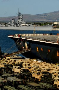 US Navy 100208-N-7498L-028 The 599th Transportation Group and Fleet Industrial Supply Center Pearl Harbor loaded more than 2,400 pieces of equipment. With more than 300 Stryker vehicles, the operation is the largest Stryker mov