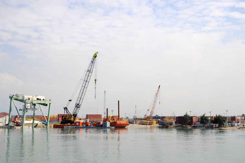 US Navy 100211-N-1134L-088 A damaged crane is torn down in Haiti
