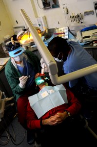US Navy 100211-N-1688B-018 The dental department aboard USS Dwight D. Eisenhower stays busy
