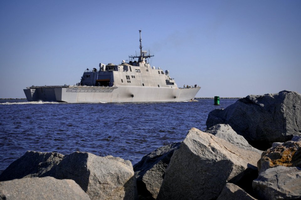 US Navy 100216-N-1522S-009 The littoral combat ship USS Freedom (LCS 1) departs Naval Station Mayport for its first operational deployment