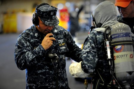 USS America general quarters drill 141120-N-LD343-005