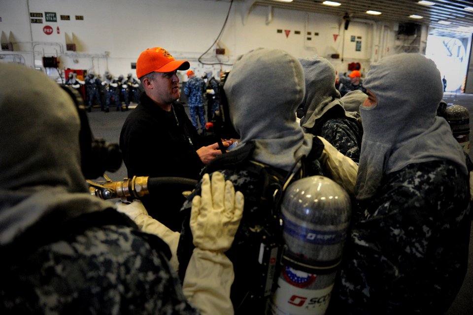 USS America general quarters drill 141120-N-LD343-006