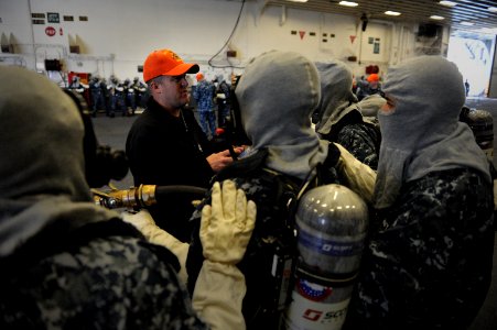 USS America general quarters drill 141120-N-LD343-006