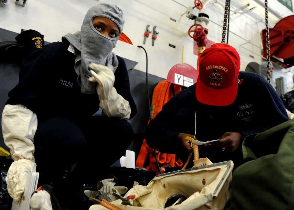 USS America general quarters drill 141023-N-CC789-052