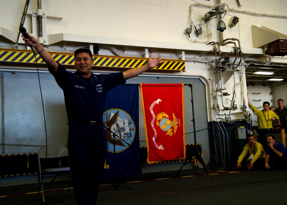 USS America holds talent show 140912-N-FR671-058