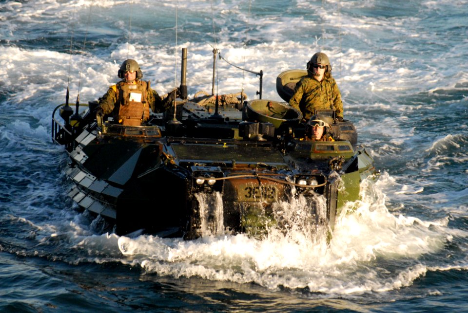 US Navy 100222-N-9706M-010 An amphibious assault vehicle assigned to the 1st Battalion, 4th Marines attached to Bravo Company from Camp Pendleton, Calif.,
