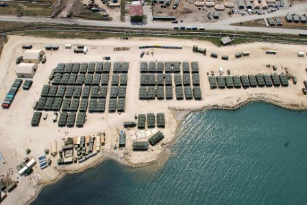 US Navy 100221-N-5787K-006 An aerial view of the logistical area near the port in Port-au-Prince