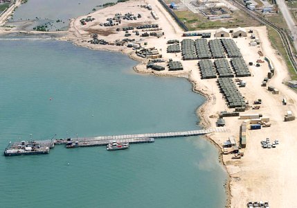 US Navy 100221-N-5787K-007 An aerial view of the logistical area near the port in Port-au-Prince