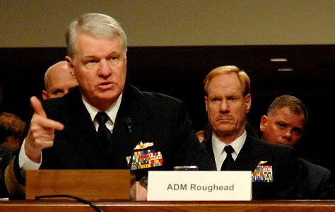 US Navy 100225-N-3548M-060 Chief of Naval Operations (CNO) Adm. Gary Roughead testifies before the Senate Armed Services Committee