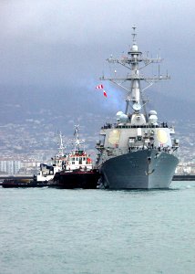 US Navy 100223-N-8288P-021 he guided-missile destroyer USS Cole (DDG 67) arrives in Naples, Italy in for a scheduled port visit