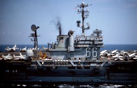 USS America (CV-66) island 1976