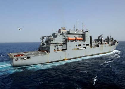 US Navy 100228-N-1082Z-076 The Military Sealift Command dry cargo and ammunition ship USNS Robert E. Peary (T-AKE 5) is underway in the Red Sea
