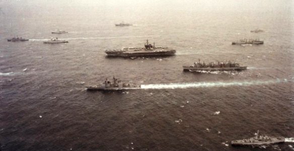 USS America (CV-66) with NATO ships during North Star 1991 exercise photo