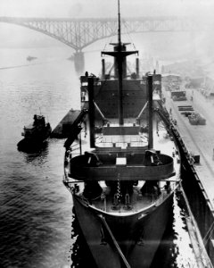USS Alpine (APA-92) fitting out at the Commercial Iron Works, Portland, Oregon (USA), 11 February 1944 (19-N-65346)