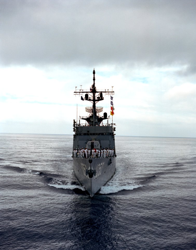 USS Albert David (FF-1050) bow view