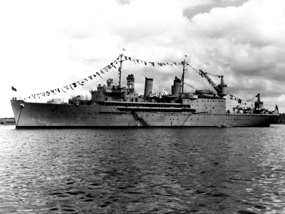 USS Albemarle (AV-5) anchored at Havana, Cuba, on 22 February 1941 (NH 96538)