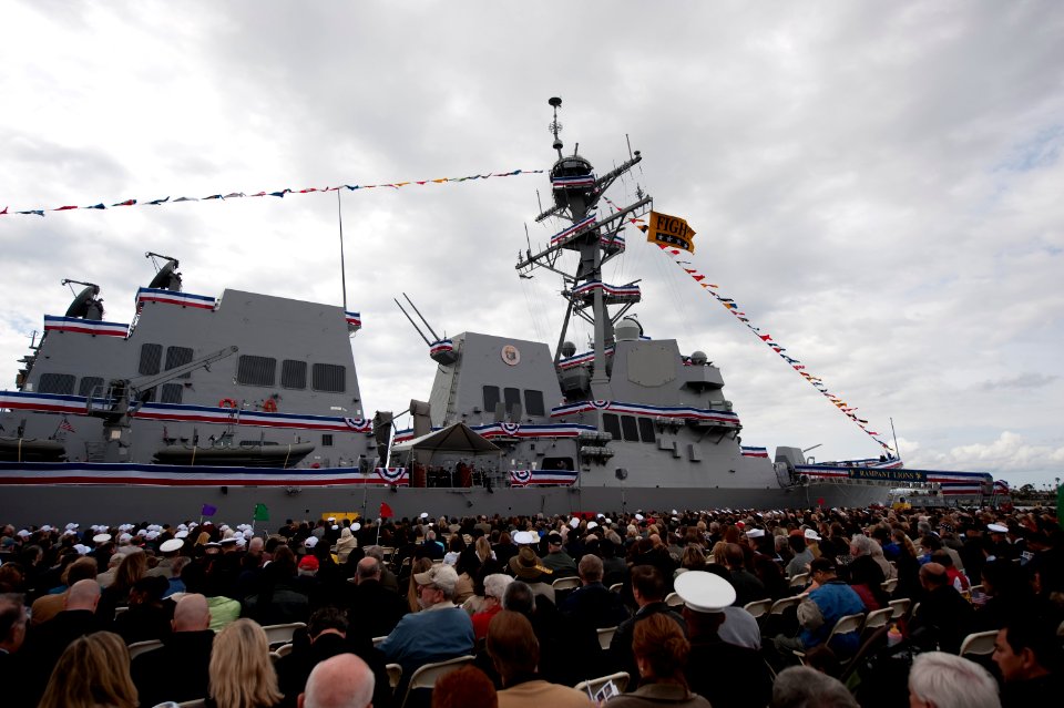 US Navy 100306-N-0696M-288 The Arleigh Burke-class guided-missile destroyer USS Dewey (DDG 105) is commissioned at Seal Beach Naval Weapons Station, Calif