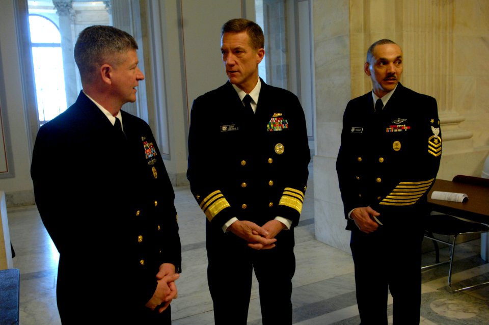 US Navy 100305-N-9818V-082 Senior leadership speak before the 95th Navy Reserve Anniversary and Reenlistment ceremony