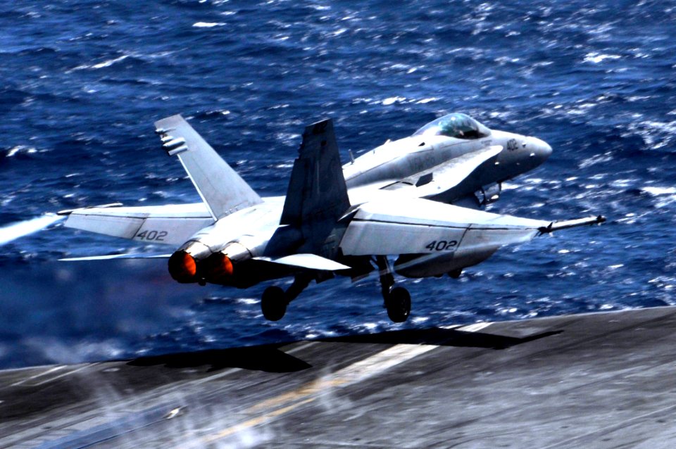 US Navy 100310-N-3038W-452 An F-A-18C Hornet launches from USS Nimitz (CVN 68)