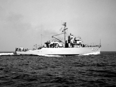 USS Aggressive (MSO-422) at sea c1954 photo