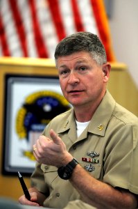 US Navy 100309-N-9818V-102 Master Chief Petty Officer of the Navy (MCPON) Rick West attends the Regional Ombudsman Assembly at Naval Station Everett photo