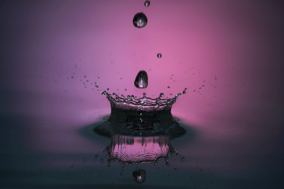 Liquid drop of water movement