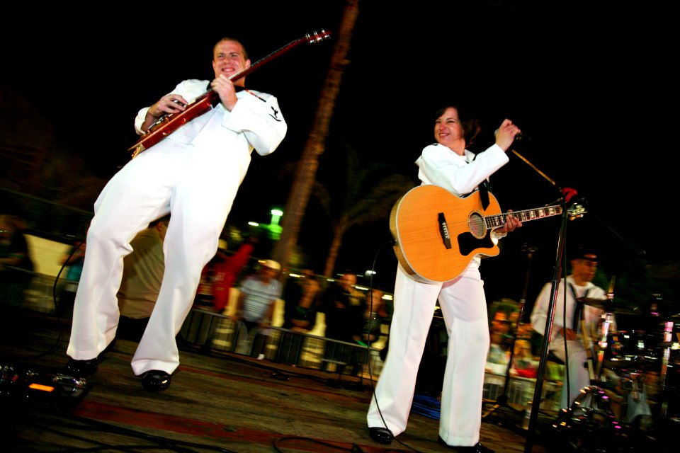 US Navy 100313-N-3271W-360 The U.S. Navy Band Southeast contemporary entertainment ensemble, Pride, performs in a St. Patrick's Day Parade in Tampa, Fla